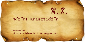 Mühl Krisztián névjegykártya